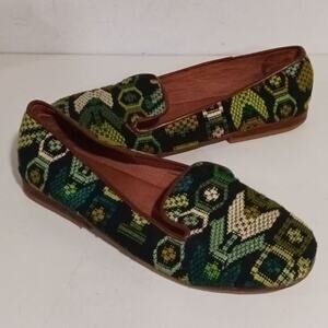 Teysha handmade knit weave embroidered loafer sz 7